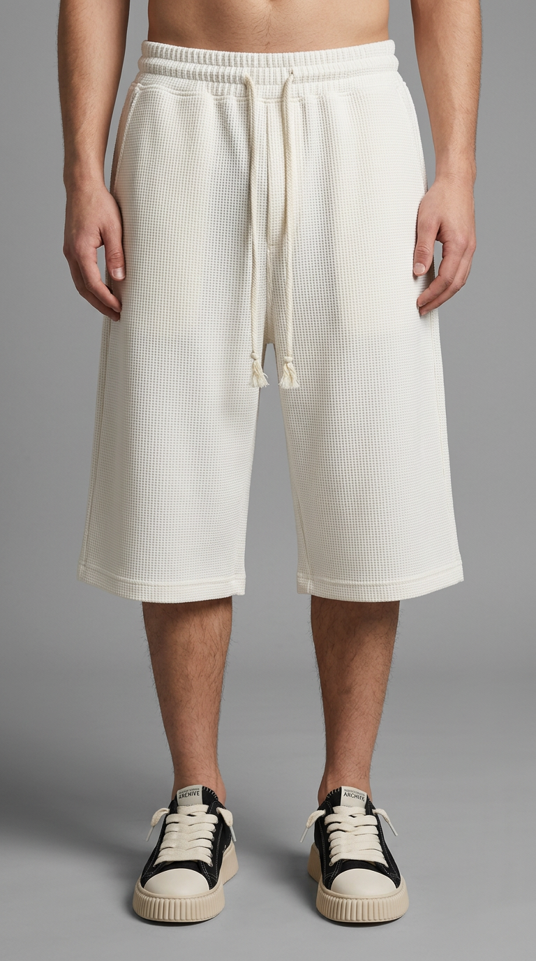 RMP OS Waffle Shorts-שמנת