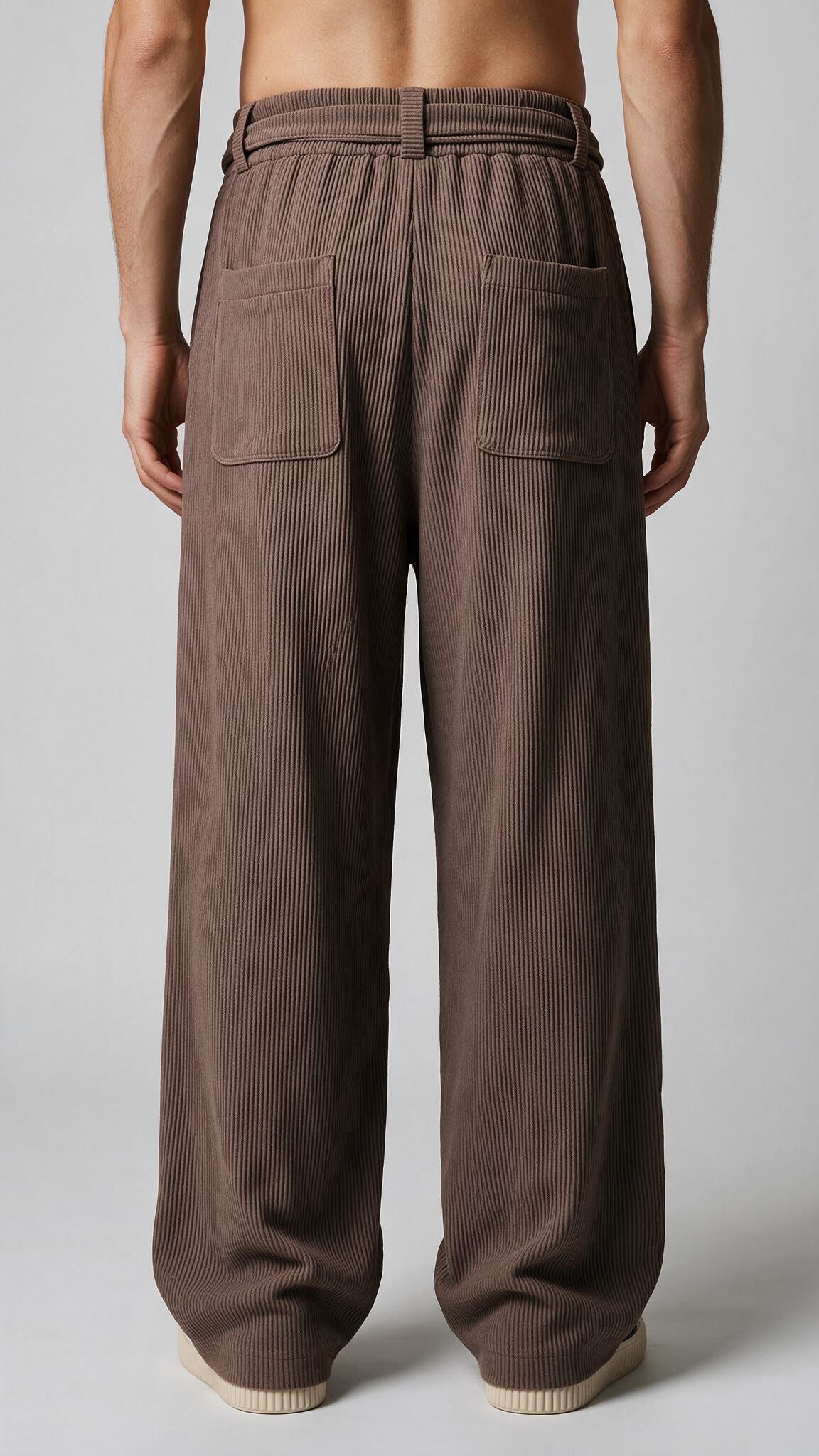 RMP Pleated Pants-חום שוקולד