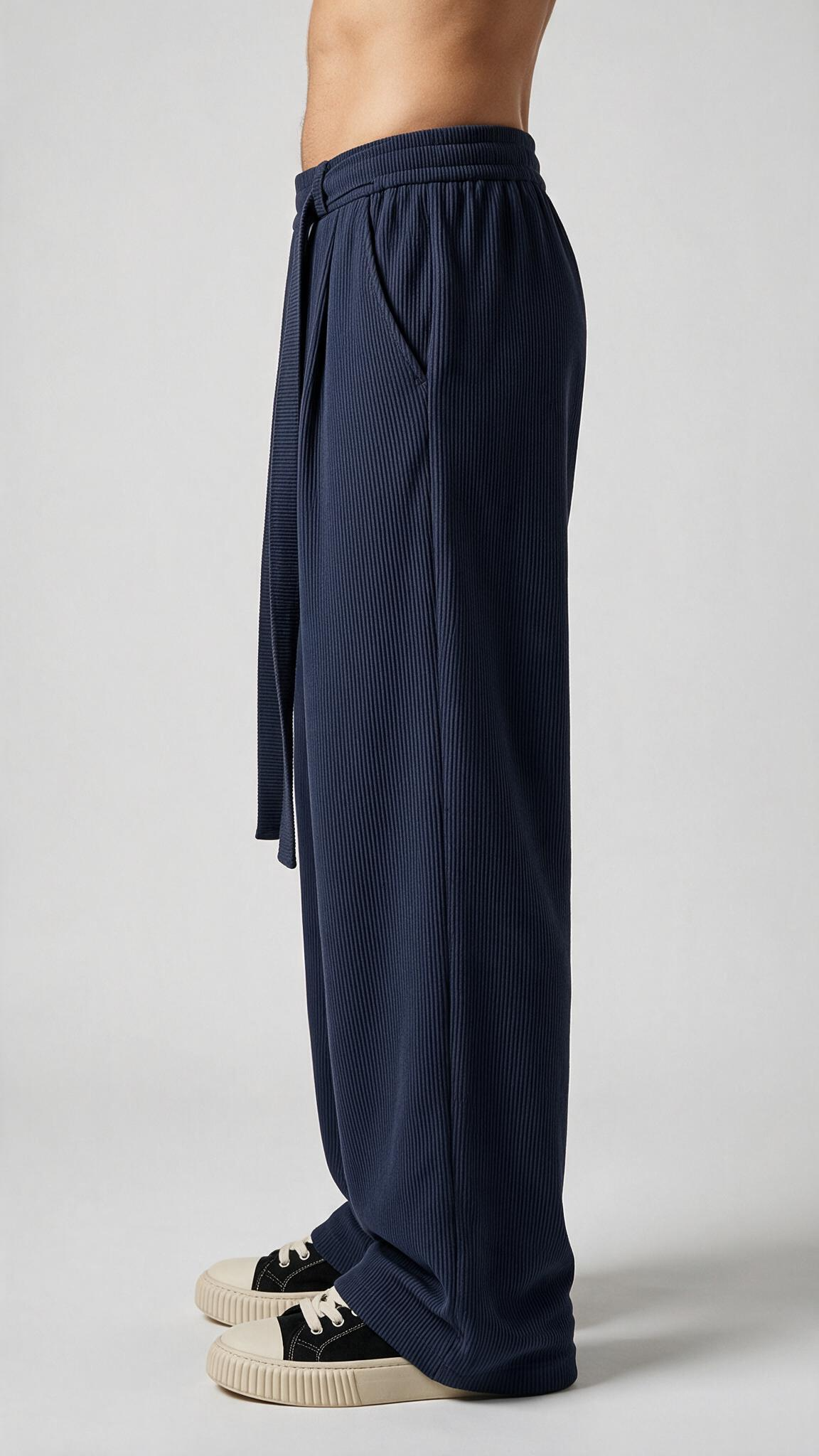 RMP Pleated Pants-כחול נייבי