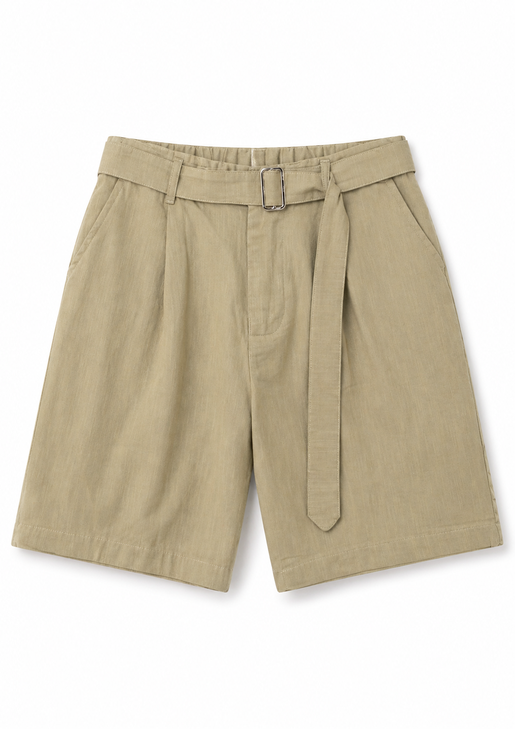 Linen Classic Shorts-פיסטוק