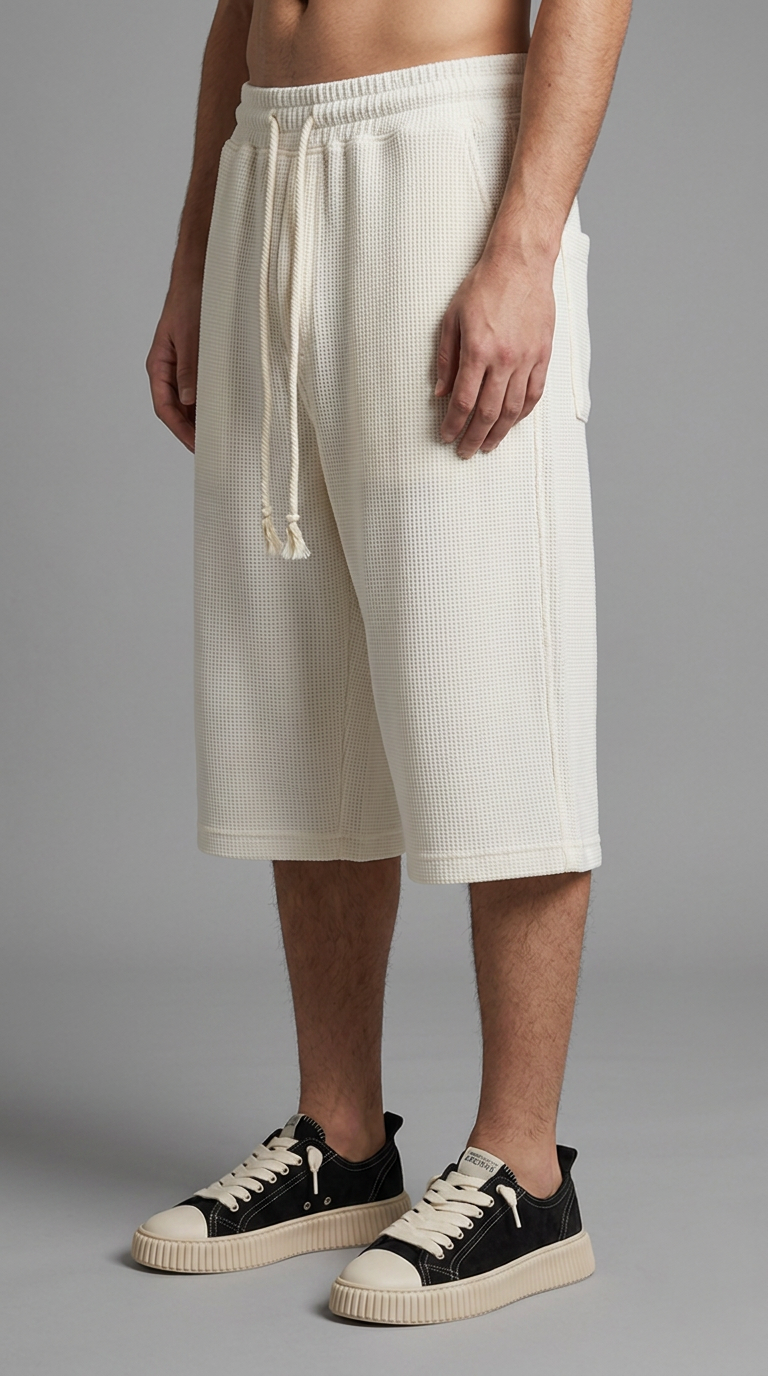 RMP OS Waffle Shorts-שמנת