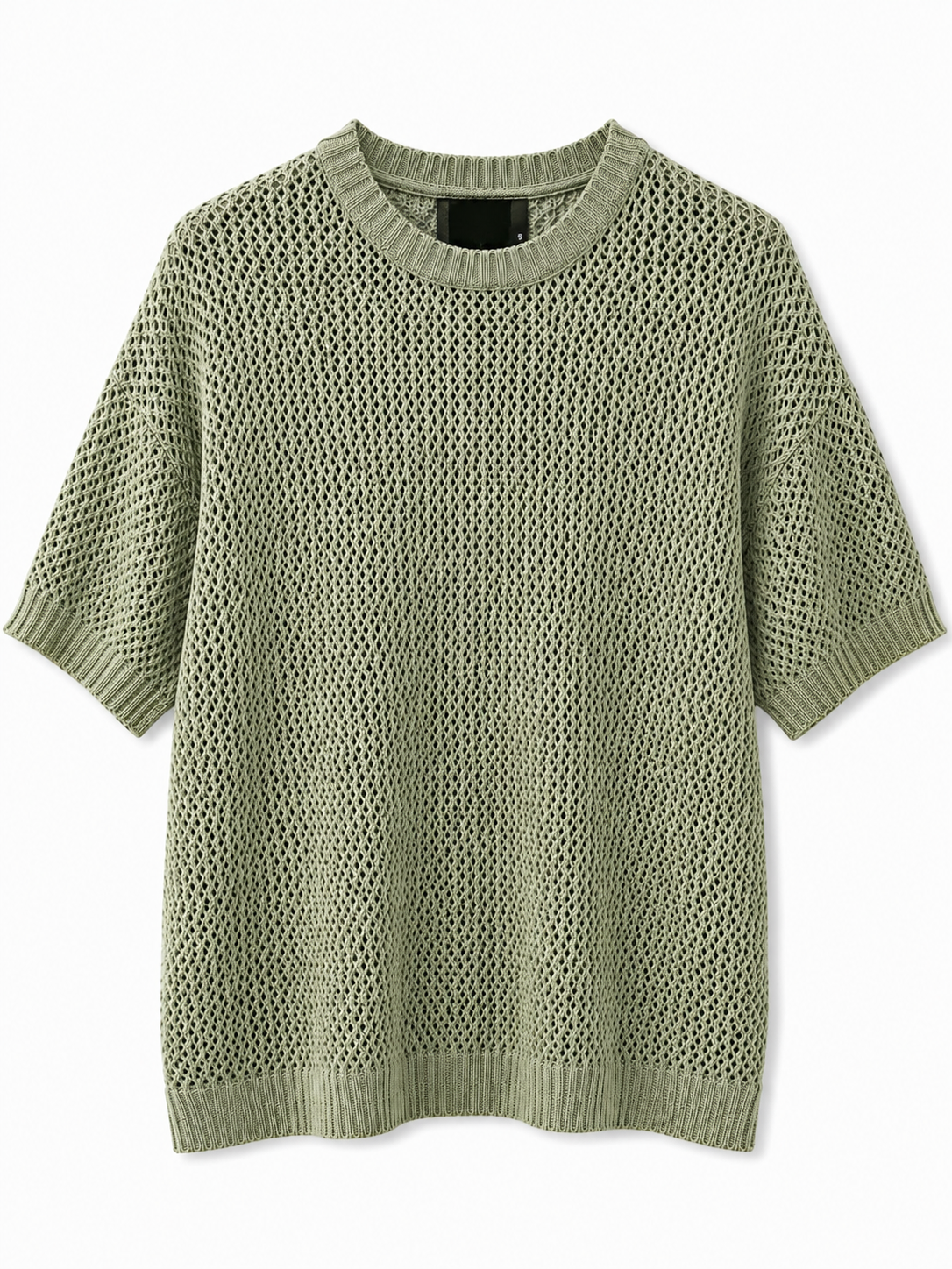 KNITTED MESH SHIRT-ירוק