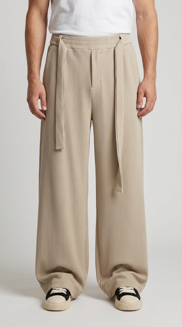 RMP Pleated Pants-בז' חול