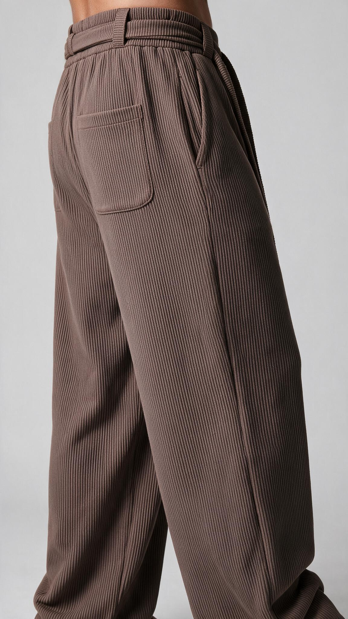 RMP Pleated Pants-חום שוקולד