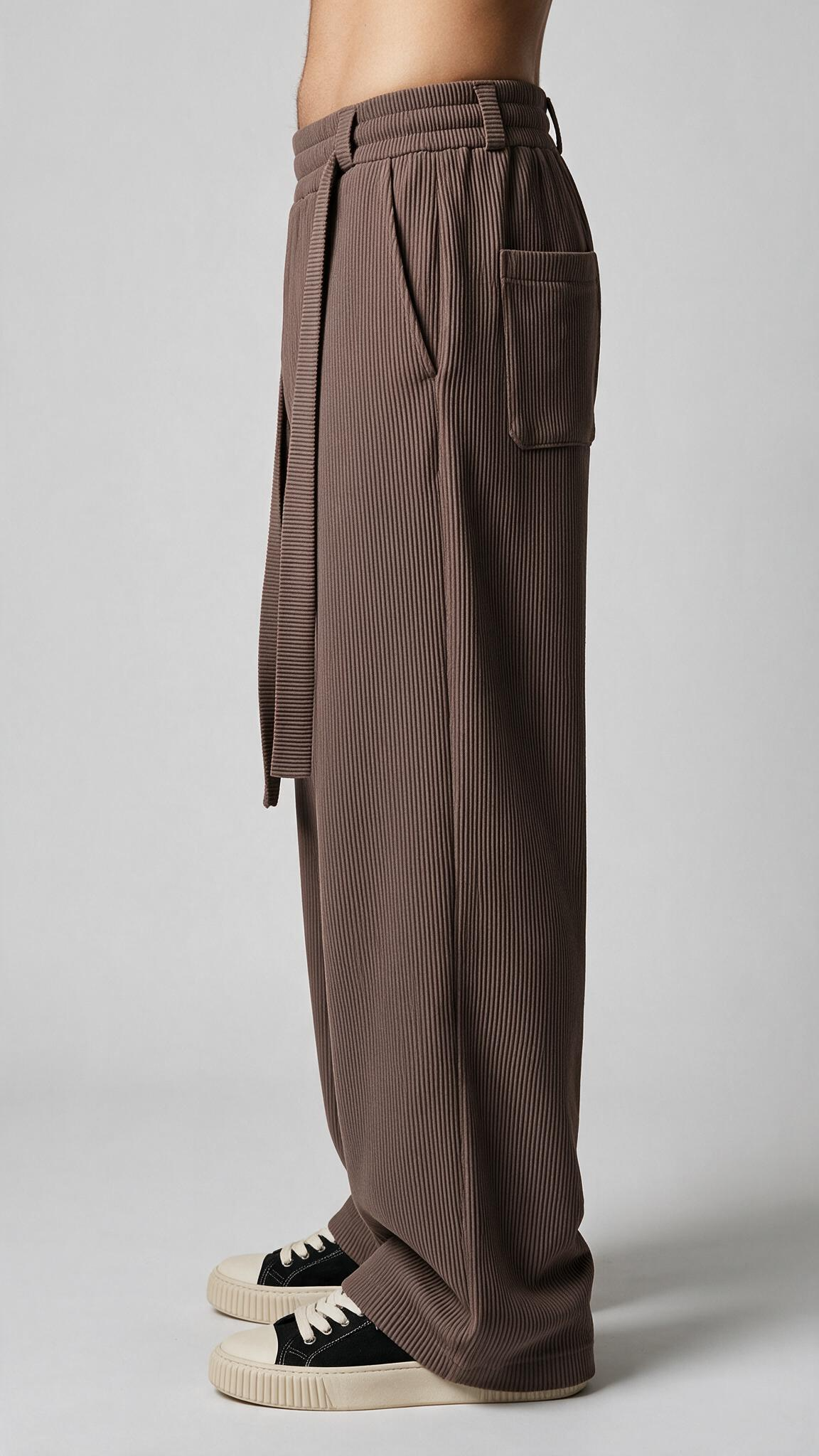 RMP Pleated Pants-חום שוקולד
